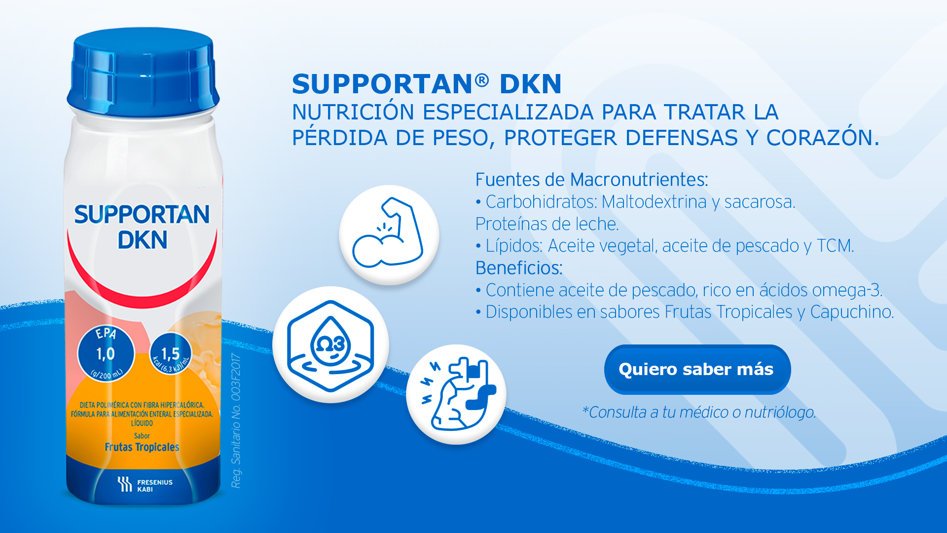 Supportan DKN nutrición especializada perdida de peso defensas  corazon macronutrientes omega3 