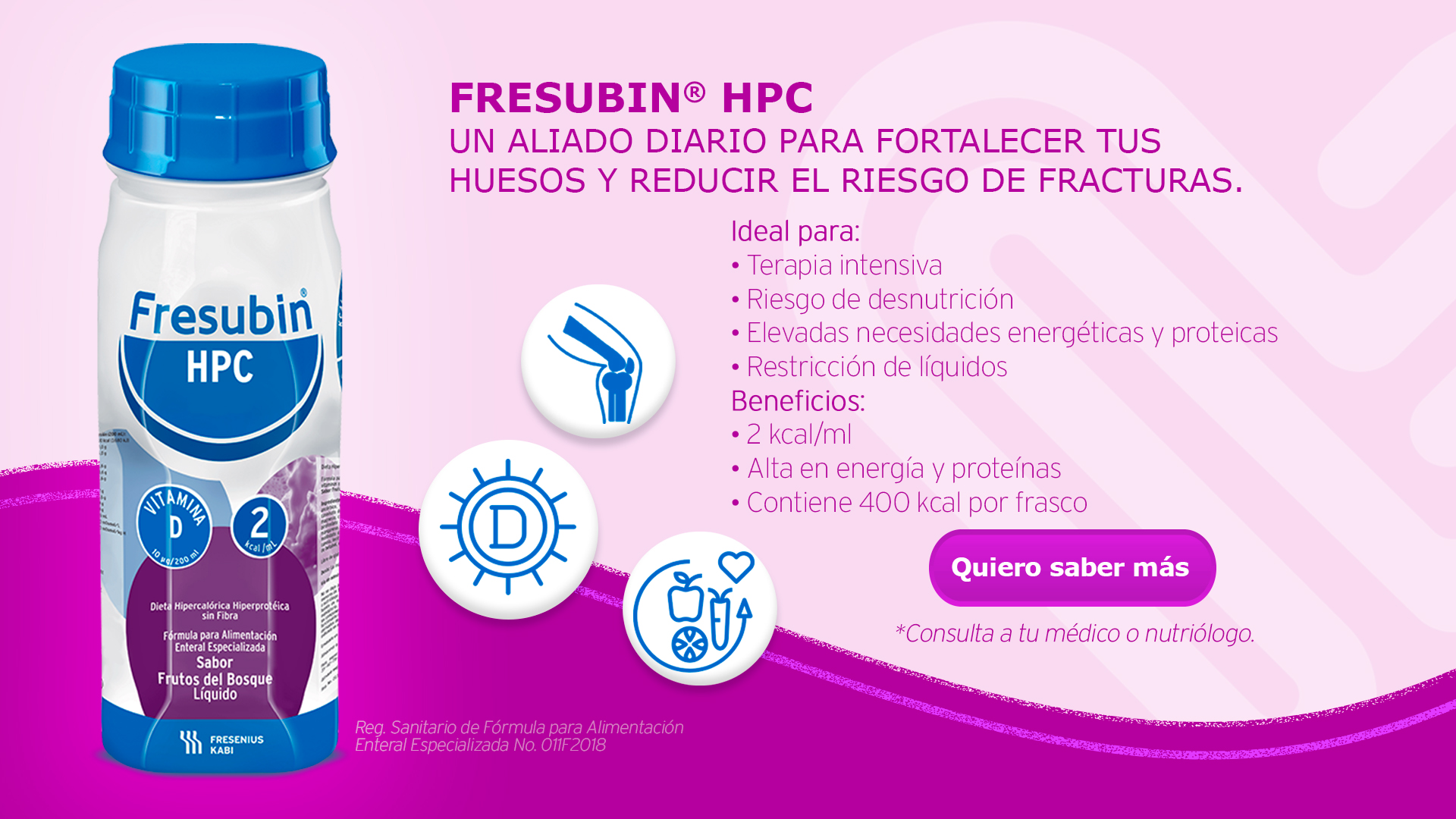 FRESUBIN fortalecimiento de huesos y reducción de fracturas energia proteinas terapia intensiva